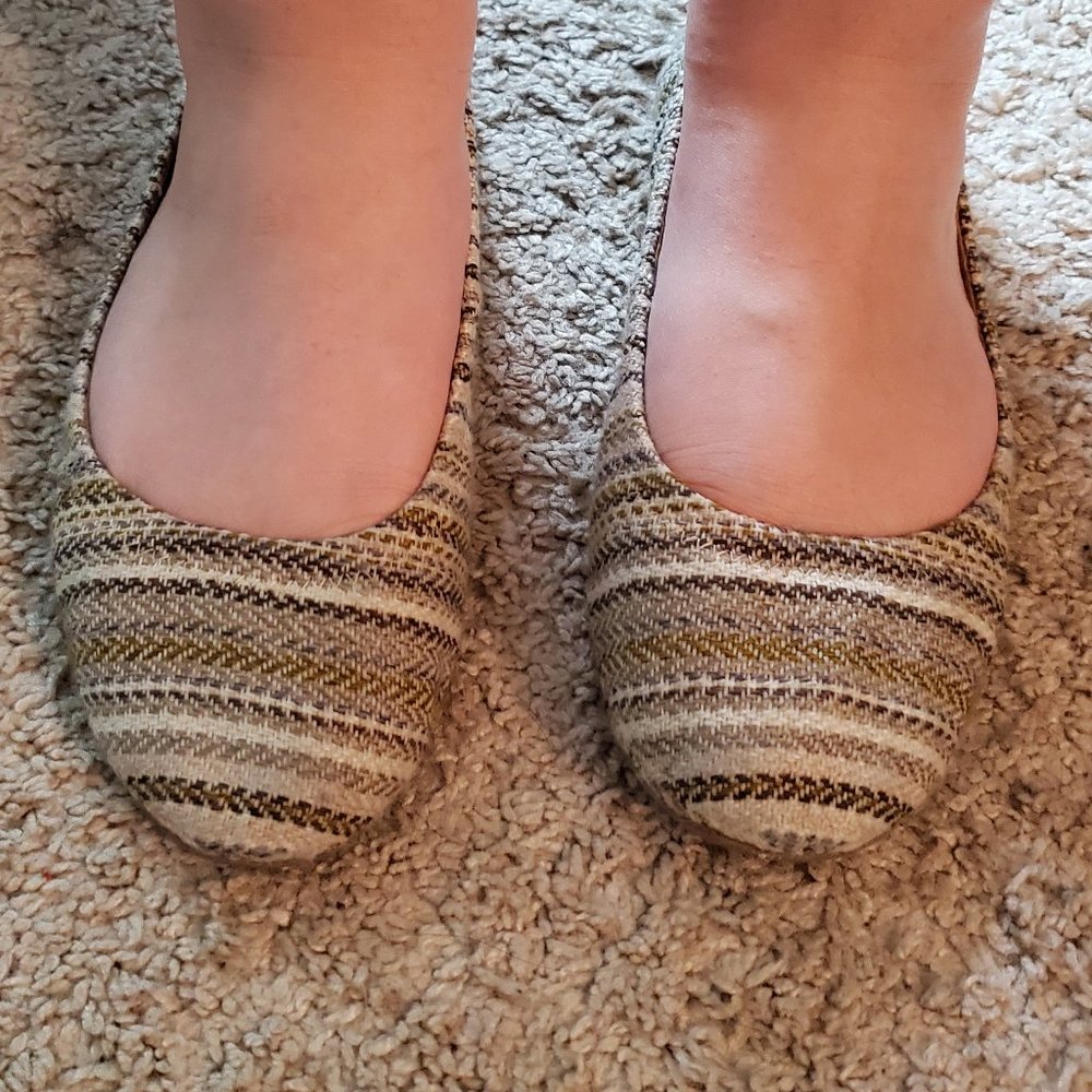 Lucky Brand Woven Knit Striped Flats